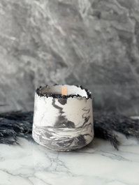 Aberto Design Vela 7TM - 2 de Concreto con Cera de Soya en Gris y Blanco